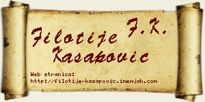 Filotije Kasapović vizit kartica